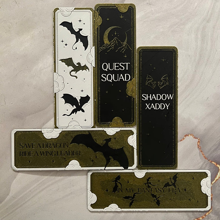 Fourth Wing Bookmark Collection – Complete Set of 5 - 3D Printed - Hand of Stardust
