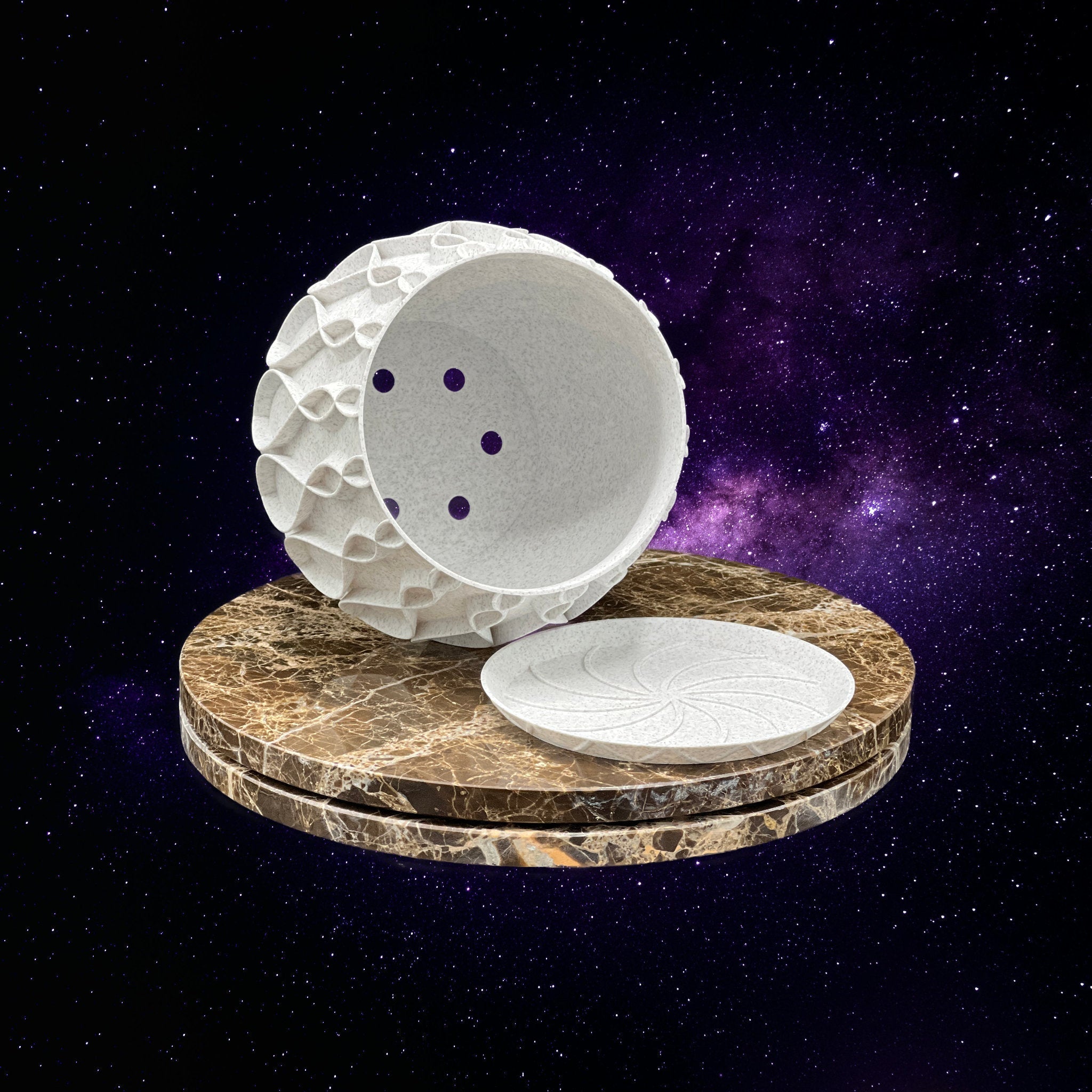 Bellvere - Plant Pot with Drip Tray - 3D Printed - Hand of Stardust