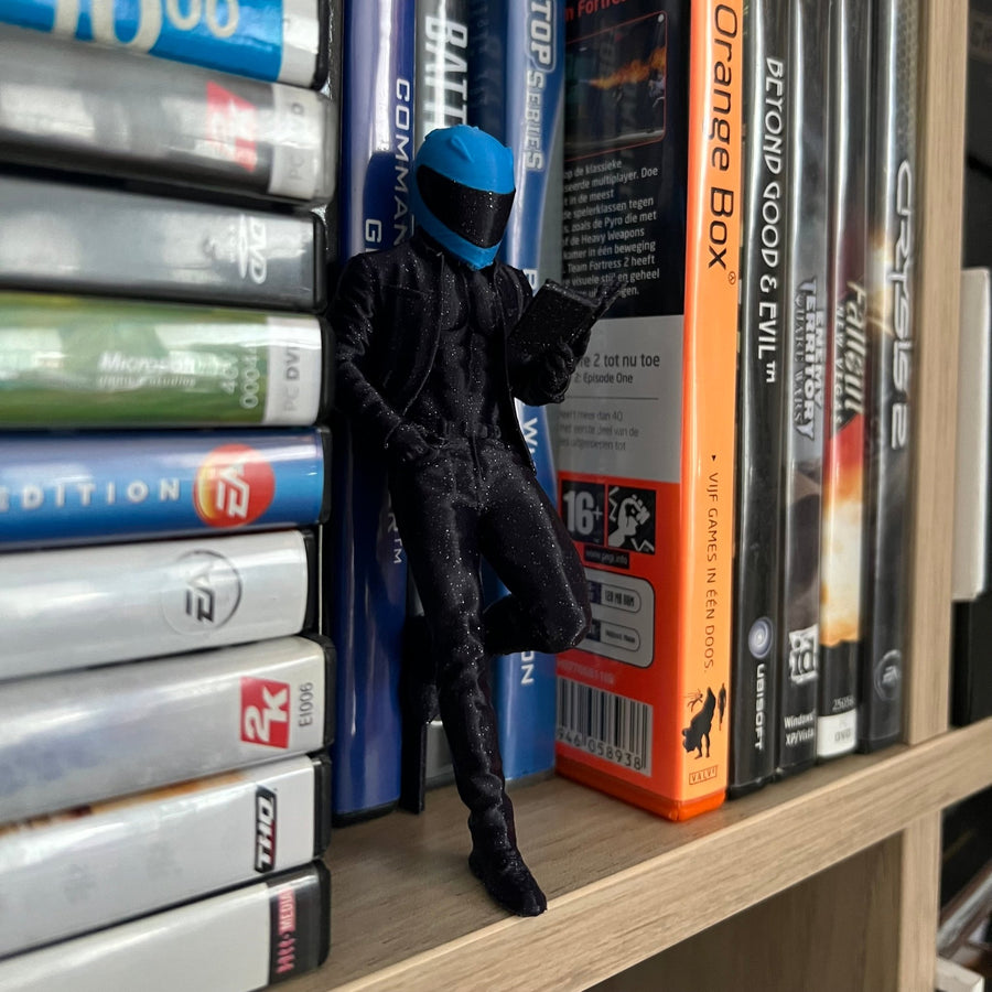 Sexy Biker with Book - Romantasy Bookshelf Decoration - 3D Printed - Hand of Stardust