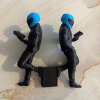 Sexy Biker with Book - Romantasy Bookshelf Decoration - 3D Printed - Hand of Stardust
