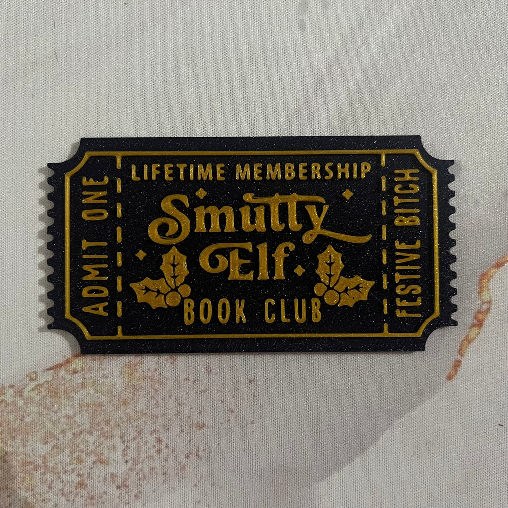 Smutty Elf Ticket - Bookshelf Decoration - 3D Printed - Hand of Stardust